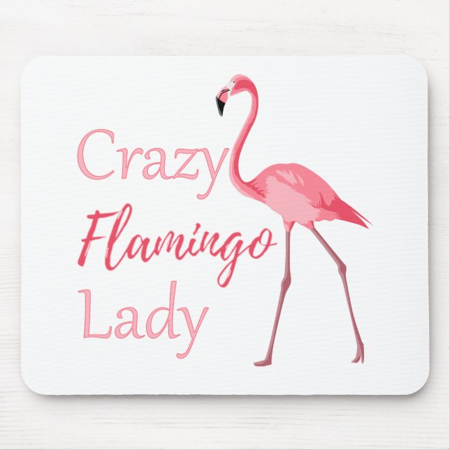 Mousepad Folamingo Louco Senhora Engraçada Flamingo (Frente)