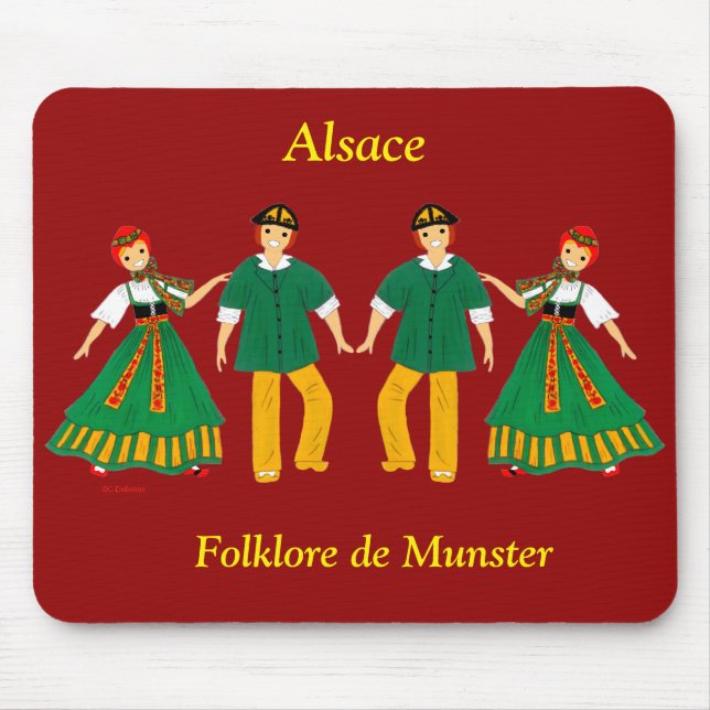 Mousepad Folclore de Munster, Alsace, França (Frente)