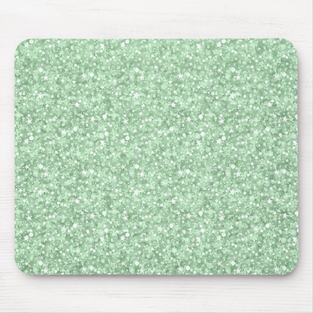 Mousepad Folha de Disco Verde Pastel Glitter & Sparkles (Frente)