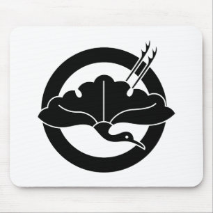 Mousepad Folha de ginkgo em forma de grua em círculo