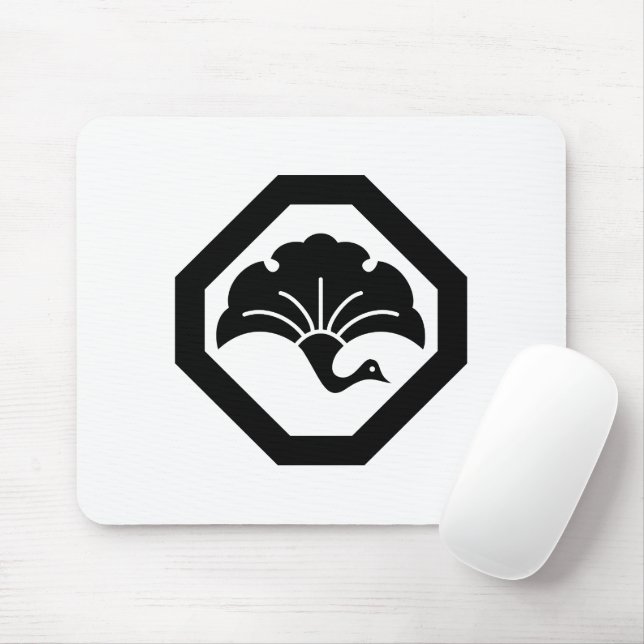 Mousepad Folha de ginkgo em forma de grua na bandeja (Com mouse)