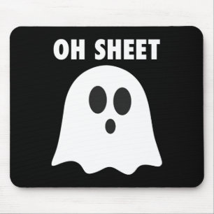Mousepad Folha de Halloween Humorável Pun Fantasma Oh Folha