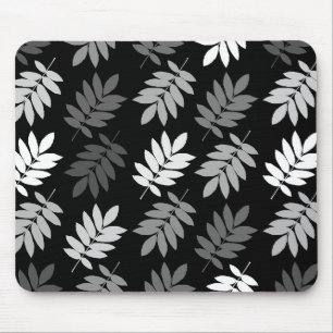 Mousepad Folha de Idoso Padrão Grande Preto Branco Cinza