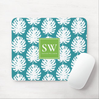 Mousepad Folha de Monstera Tropical Costeira Moderna