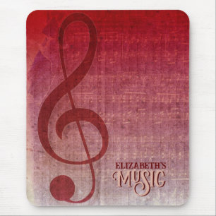 Mousepad Folha de Música do Símbolo de Limpeza do Grunge da
