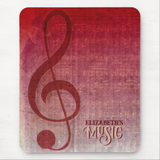 Mousepad Folha de Música do Símbolo de Limpeza do Grunge da