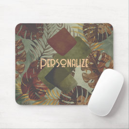 Mousepad Folha de palma da monstera tropical do Verão de 70