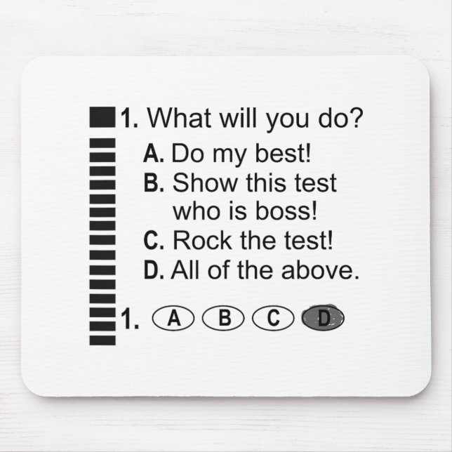Mousepad Folha De Resposta Rocha O Incentivo De Teste Da Es (Frente)