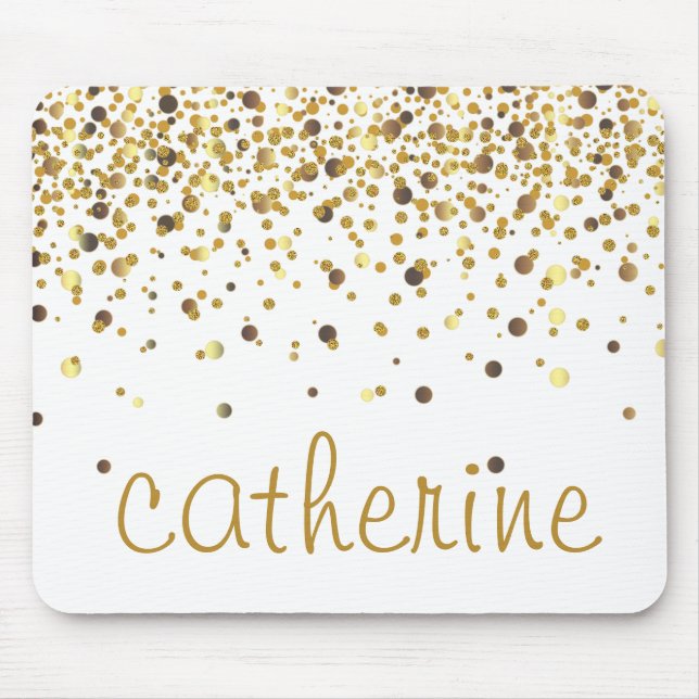 Mousepad Folha dourada do falso do brilho Dourado dos (Frente)