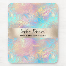 Folha Elegante Iridescente e Pérolas