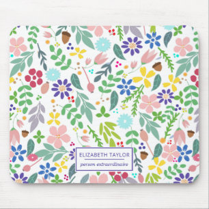 Mousepad Folhagem Moderna Floral