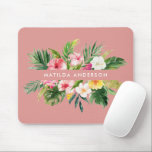 Mousepad Folhagem moderna rosa-botânica tropical<br><div class="desc">na moda de folhagem tropical botânica,  rosa-moderna,  personalizada design.</div>