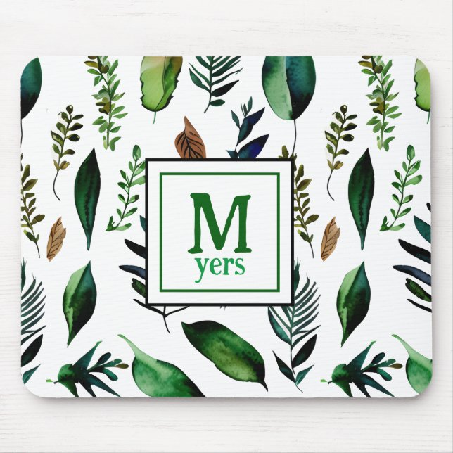 Mousepad Folhagem Verde Natureza Botânica Personalizada (Frente)