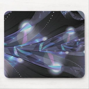 Mousepad Folhas Azuis Tropicais Profundas em Luzes Espelhad