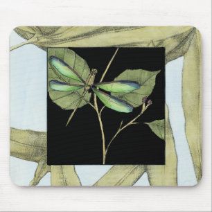 Mousepad Folhas com Dragonfly Inset por Jennifer Goldberger