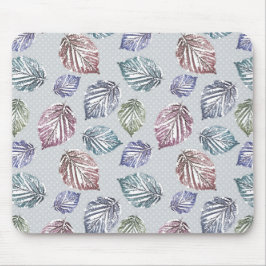 Mousepad Folhas de abertura sobre fundo de cinza leve