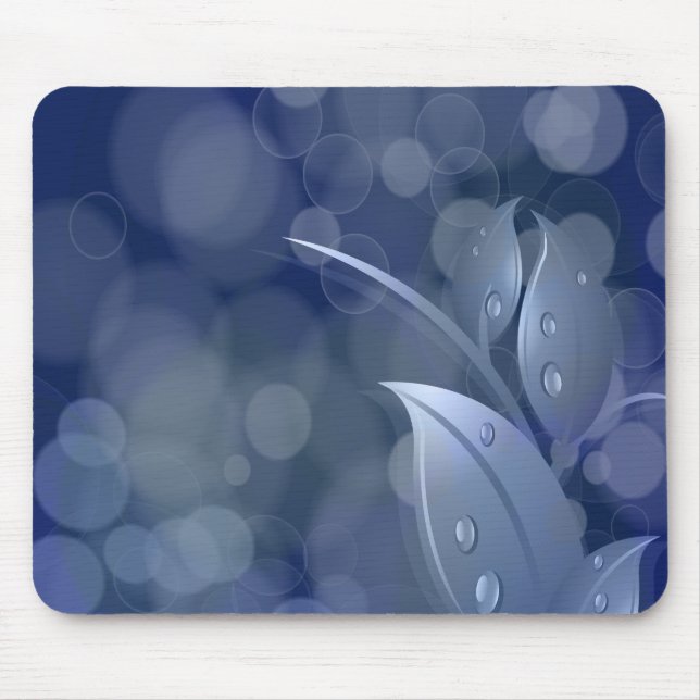 Mousepad Folhas de Bokeh Azul (Frente)