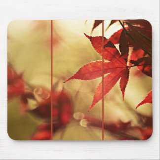 Mousepad Folhas de bordo vermelho japonês, design de brilho
