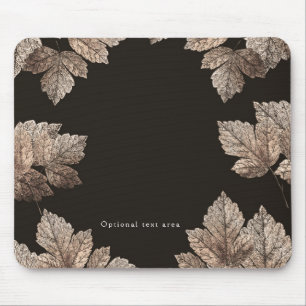 Mousepad Folhas de Bronze e Marrom Escuro Glam de Outono Rú