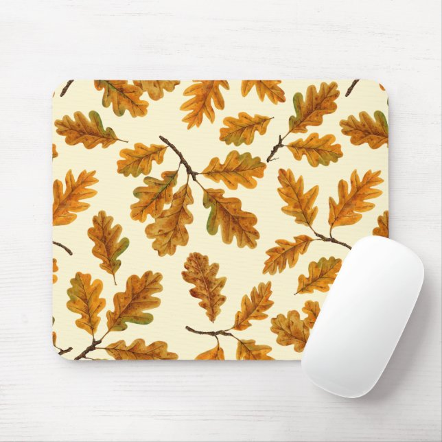 Mousepad Folhas de carvalho autóctones em branco (Com mouse)
