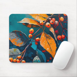 Mousepad Folhas de floresta em queda. Amoreira floral natur
