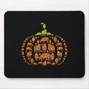 Mousepad Folhas de Grupo Abóbora Forma Fofo de Abóbora Than