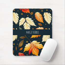 Mousepad Folhas de inverno Gradiente Laranja Padrão