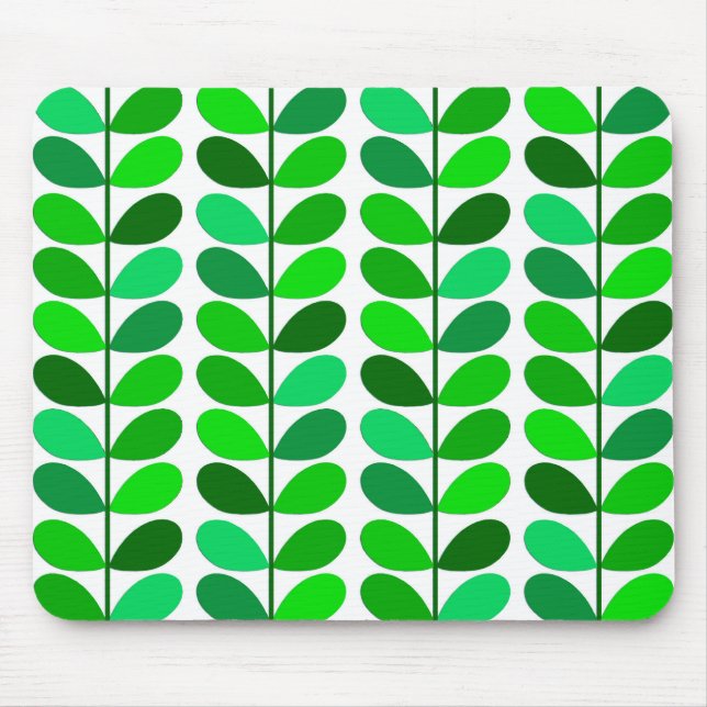 Mousepad Folhas de meio século Dinamarquesas, Emerald e Ver (Frente)