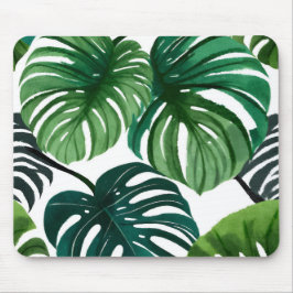 Mousepad Folhas de Monstera | Aquarela Moderna Simples