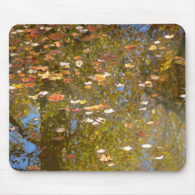 Mousepad Folhas de Outono e Reflexo do Córrego no Greenbelt (Frente)