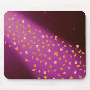 Mousepad Folhas de outono e Rosas Pink do mouse