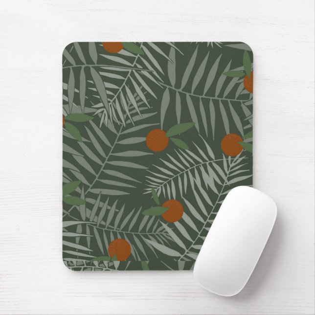 Mousepad Folhas de Palma e Laranjas (Com mouse)