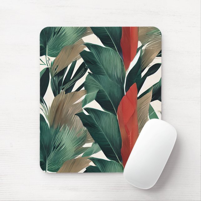 Mousepad Folhas de palma em tons mudos (Com mouse)