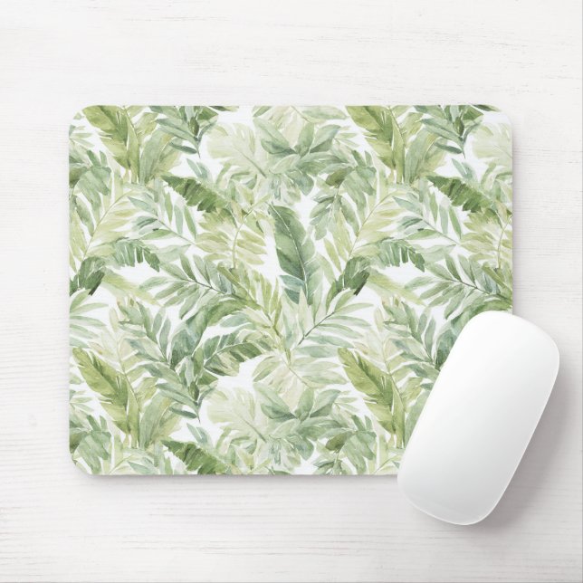 Mousepad Folhas de Palmeira Verde Tropical (Com mouse)