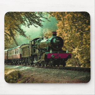 Mousepad Folhas de queda da locomotiva do comboio