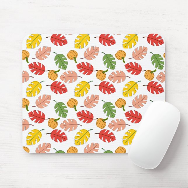 Mousepad Folhas e Abóboras (Com mouse)