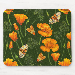 Mousepad Folhas e mariposas da Califórnia em verde escuro