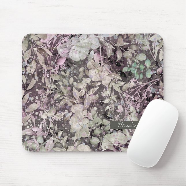 Mousepad Folhas mágicas - texto editável (Com mouse)
