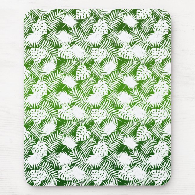 MOUSEPAD FOLHAS PADRÃO SEM EMENDAS VERDE BRANCO (Frente)