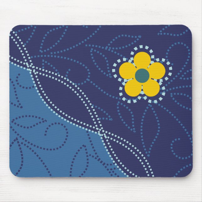 Mousepad Folhas Pontilhadas E Mocas Flores (Frente)