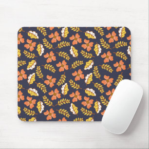 Mousepad Folhas Quentes de outono com Flores