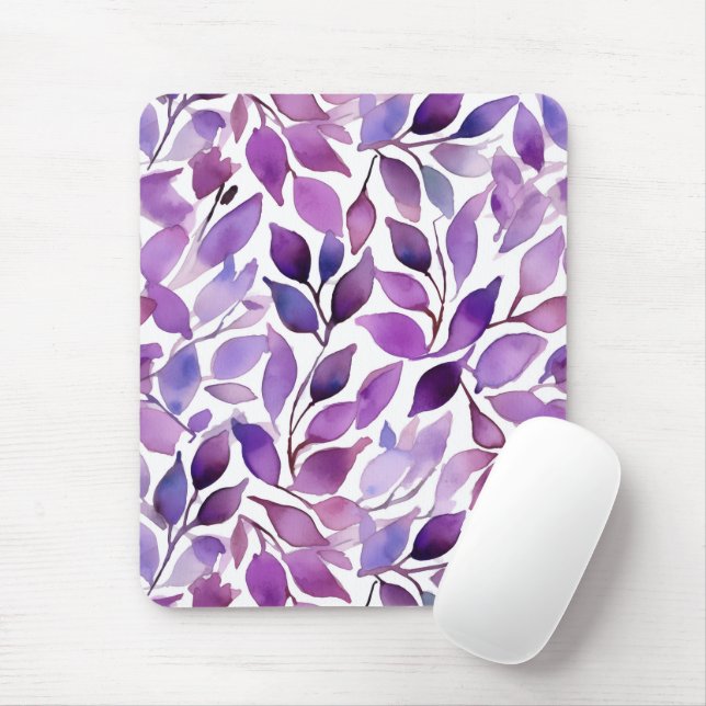 Mousepad Folhas Roxas (Com mouse)