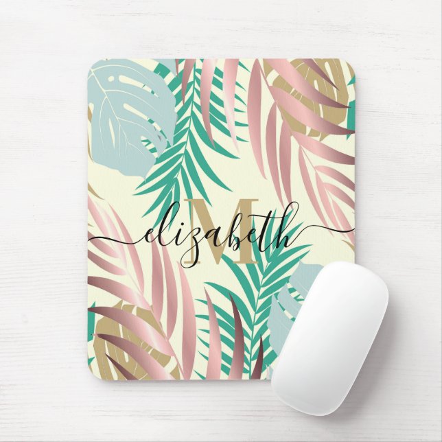 Mousepad Folhas tropicais bonitas (Com mouse)