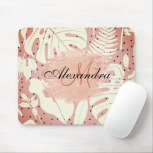 Mousepad Folhas tropicais cor-de-rosa