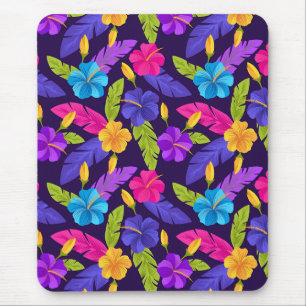 Mousepad Folhas tropicais e flores Padrão-23857