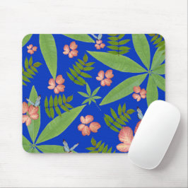 Mousepad Folhas tropicais em azul
