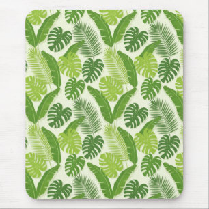 Mousepad Folhas Tropicais & Padrão Sem Costura Monstera
