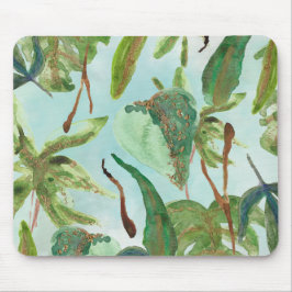 Mousepad Folhas Verdes Tropical Gold