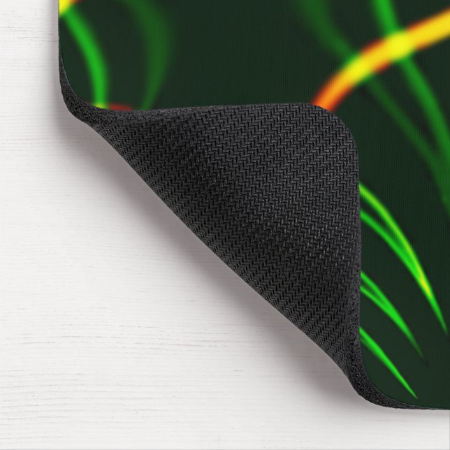 Mousepad Folhas verdes virtuais, curvas amarelas de cor ama (Canto)