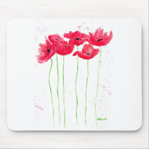 Mousepad Folhas vermelhas flores modem flores tradicionais